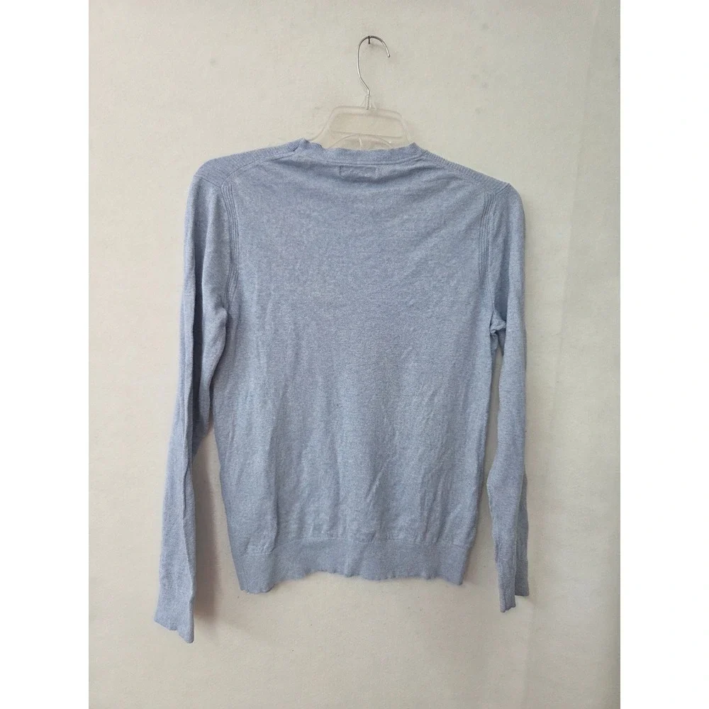 Banana Republic Sweater Men Medium Blue Silk Linen Crewneck Pastel Preppy Beach
